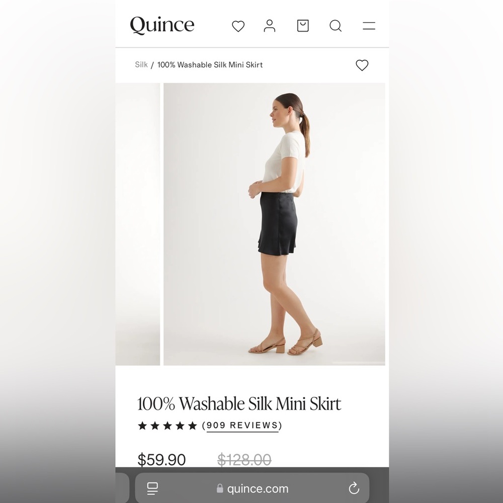 Quince 100% Washable Silk Mini Skirt In Black